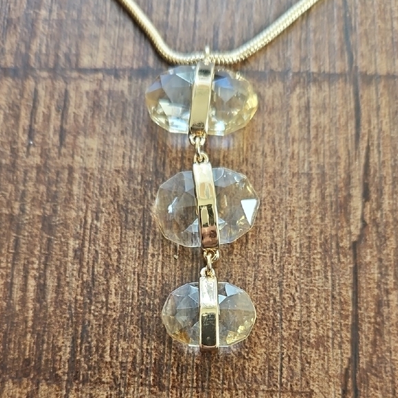 Vince Camuto Gold Necklace with Crystal Drops - Picture 2 of 4